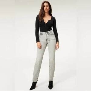 NWT Good American Good Classic Jeans Gray Wash Size 2